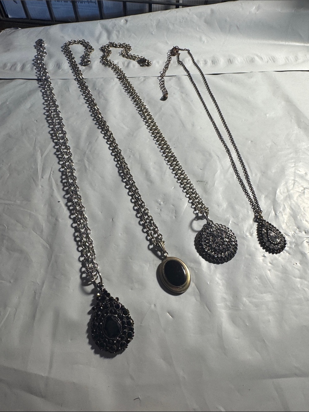 Hand Crafted Silver-Tone /Black Accents - Set of 4   9 1/2” 12” & 13 1/2”